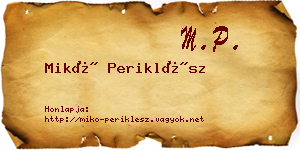 Mikó Periklész névjegykártya